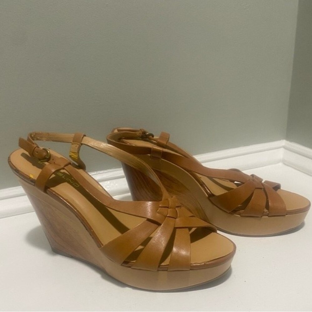 Lt Brown Platform Summer Wedges by Bandolino  -size 9
